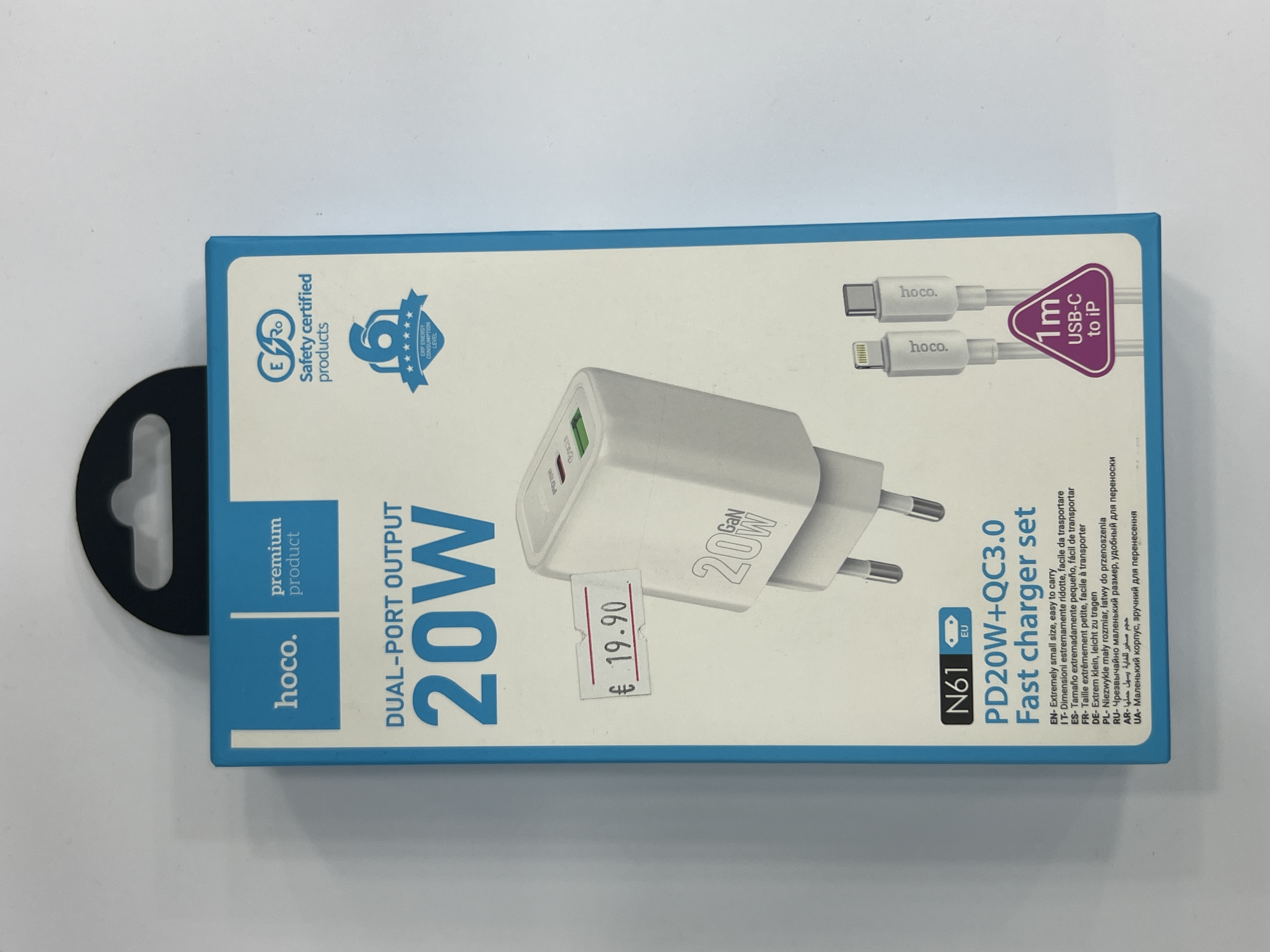 Hoco N61 Caricatore rapido 20W + cavo USB-C a Lightning